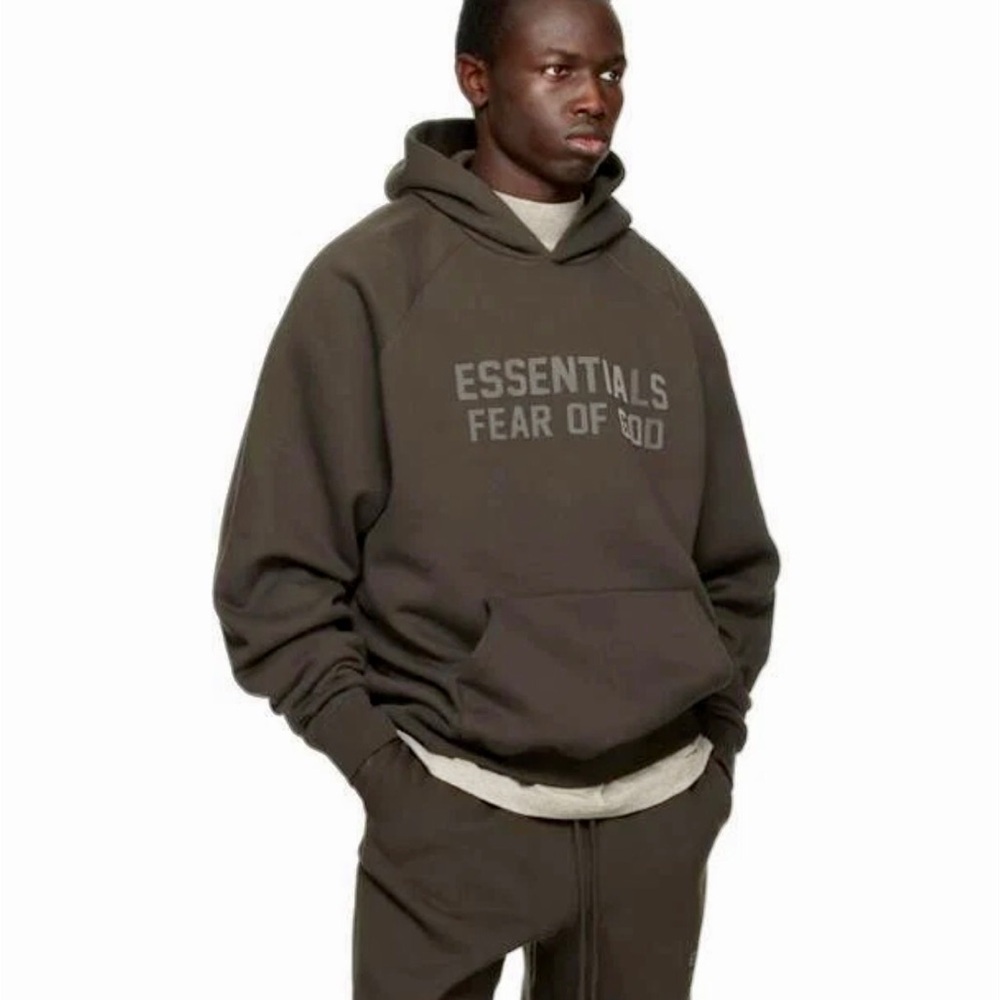 Fear of God Essentials Dark Green Pullover Hoodie Men’s Size XL (Pre-Owned)